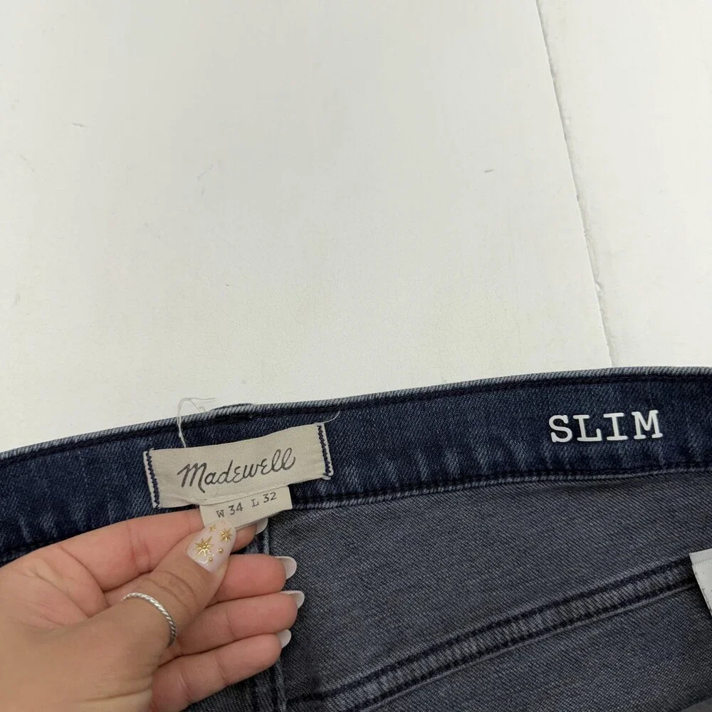 Madewell Slim Jeans Mens 34x32 Blue Medium Wash Straight Leg Denim Pants